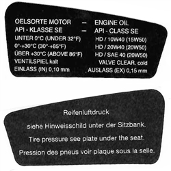 Cockpit Sticker Kit for Monoshock BMW R80RT & R100RT / Heritage Stickers